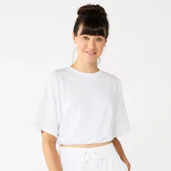 Women's Tek Gear® Open-Back Crop Tee -Casual Wear Hub 5674000 White
