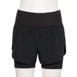 Women's Tek Gear® Layered Running Shorts -Casual Wear Hub 5674272 Black