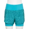 Women's Tek Gear® Layered Running Shorts -Casual Wear Hub 5674272 Teal Stripe