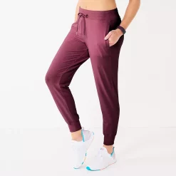 Petite Tek Gear® French Terry Joggers -Casual Wear Hub 5686551 Night Sangria