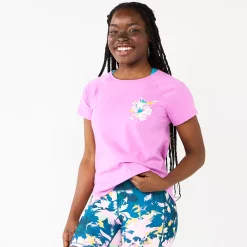 Women's Tek Gear® Core Raglan Tee -Casual Wear Hub 5942070 Pink Floral Chest