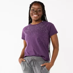 Women's Tek Gear® Core Raglan Tee -Casual Wear Hub 5942070 Purple Speckle