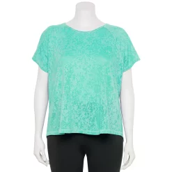 Plus Size Tek Gear® Core Raglan Tee -Casual Wear Hub 5942095 Aruba Tree Burnout