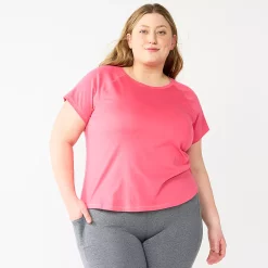 Plus Size Tek Gear® Core Raglan Tee -Casual Wear Hub 5942095 Coral Garden