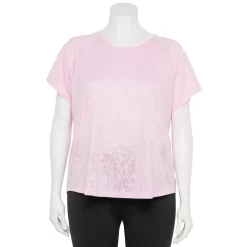 Plus Size Tek Gear® Core Raglan Tee -Casual Wear Hub 5942095 Pink Burnout