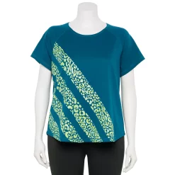 Plus Size Tek Gear® Core Raglan Tee -Casual Wear Hub 5942095 Teal Stripes