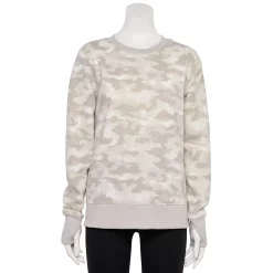 Women's Tek Gear® Ultrasoft Fleece Sweatshirt -Casual Wear Hub 6119993 Beige White Camo