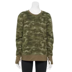 Women's Tek Gear® Ultrasoft Fleece Sweatshirt -Casual Wear Hub 6119993 Olive Camo