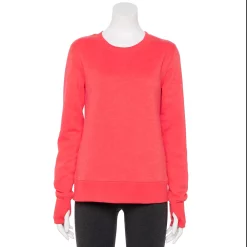 Petite Tek Gear® Ultrasoft Fleece Crewneck Sweatshirt -Casual Wear Hub 6120169 Destiny Coral