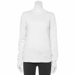 Petite Tek Gear® Ultrasoft Fleece Crewneck Sweatshirt -Casual Wear Hub 6120169 Modern White