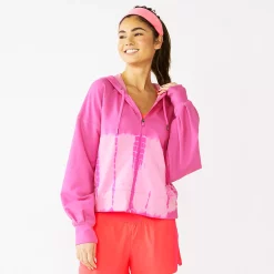 Women's Tek Gear® French Terry Crop Zip-Up Jacket -Casual Wear Hub 6120577 Pink Trillion